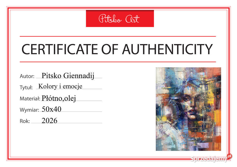 Pitsko Giennadij Kolory i emocje 50x40 obraz Rumia