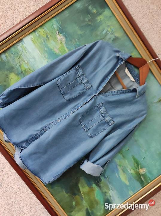 bluza koszula dżinsowa z kieszeniami rozpinana z