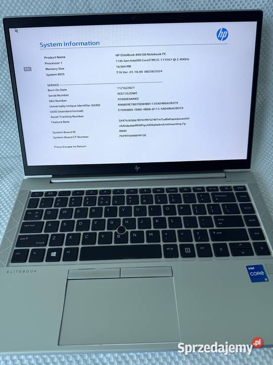 Laptop Elitebook HP 840 G8 Intel I5 Kraków sprzedam