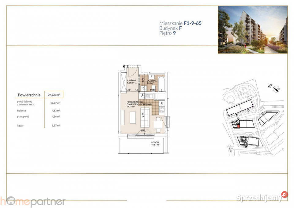 Mieszkanie 2664 metry 1pokojowe Wrocław