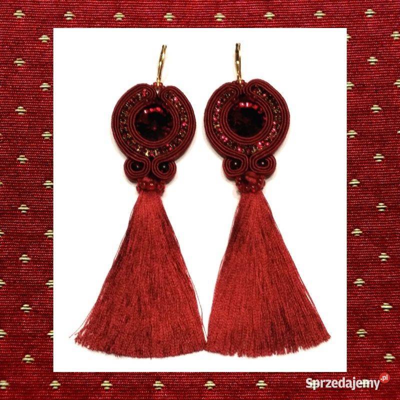 KOLCZYKI WIŚNIOWE Z ROVOLI I TAŚMĄ CYRKONIOWĄ Warszawa