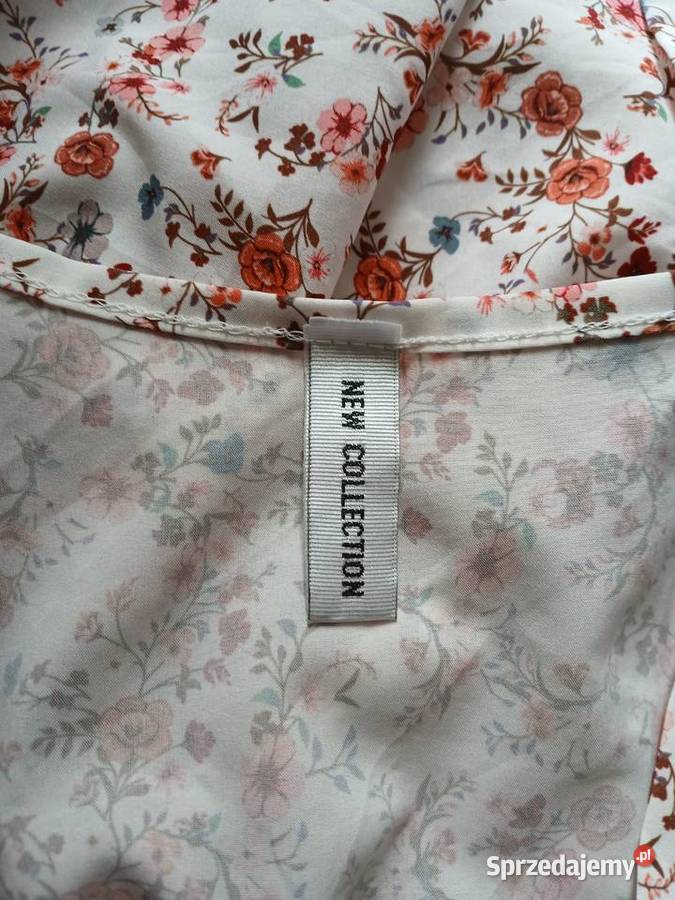 Bluzka damskaelegancka biała w kwiaty rozmiar s Rozmiar 36(S) Kielce