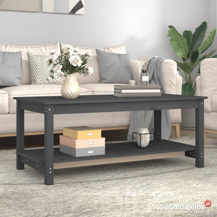 Stolik kawowy szary 110x55x45 lite drewno mazowieckie Warszawa