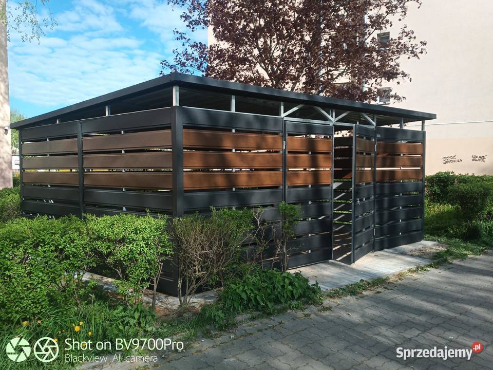 NOWOCZESNA WIATA ŚMIETNIKOWA PANELOWA Szybka Janki