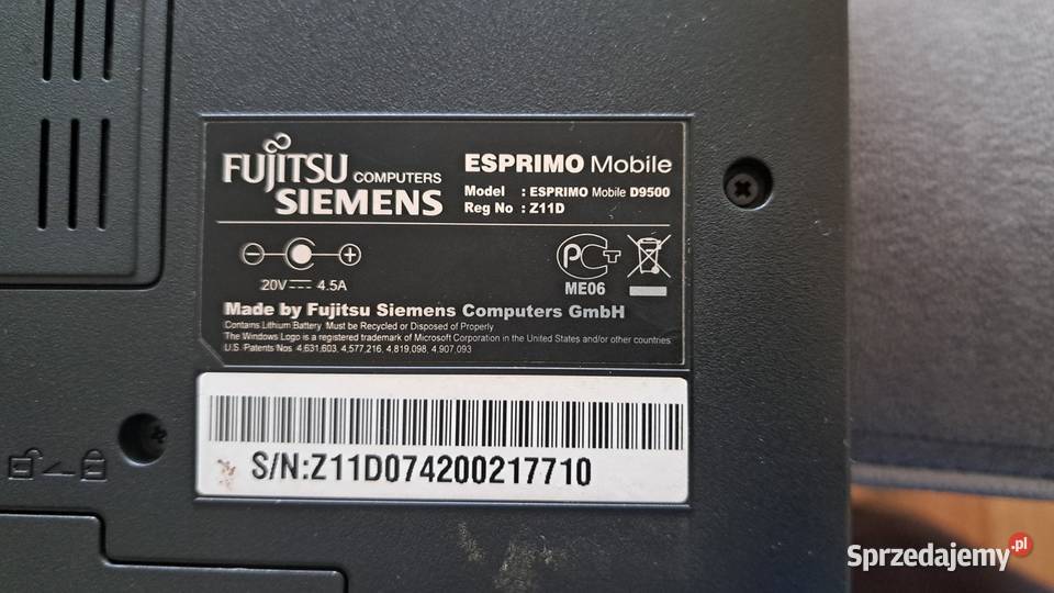 Fujitsu SIEMENS ESPRIMO MOBILE D9500 154 15 GHz