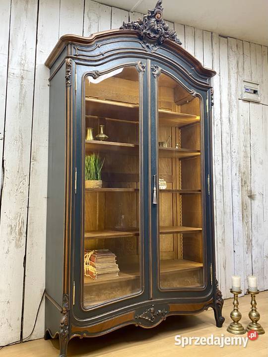 BIBLIOTEKA 2drzwiowa witryna antracyt Louis XV mazowieckie Warszawa