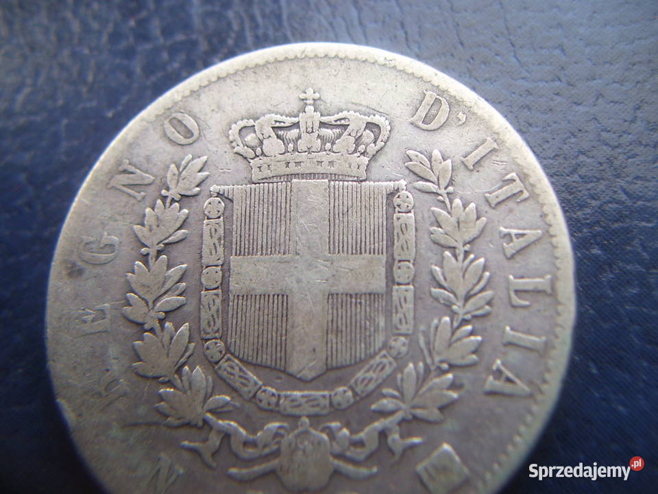 Stare monety 2 lir 1863 Włochy srebro Lesko