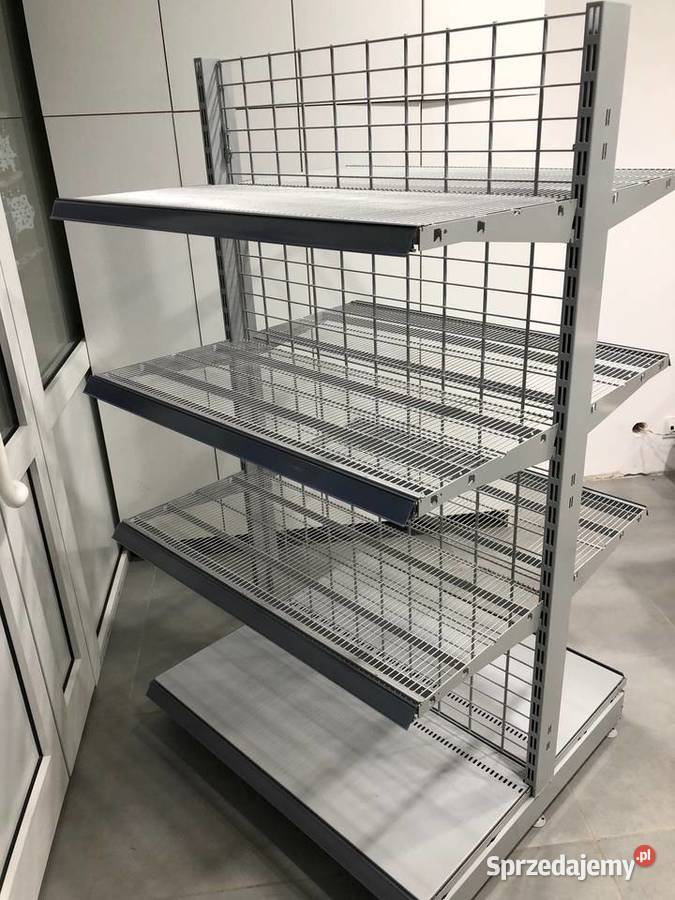 Regał sklepowy metalowy środkowy siatkowy