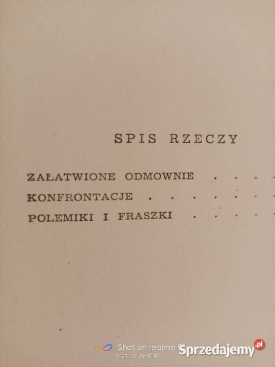 Załatwione odmownie Słonimski książki o Witkacym Rok wydania 1962 Warszawa