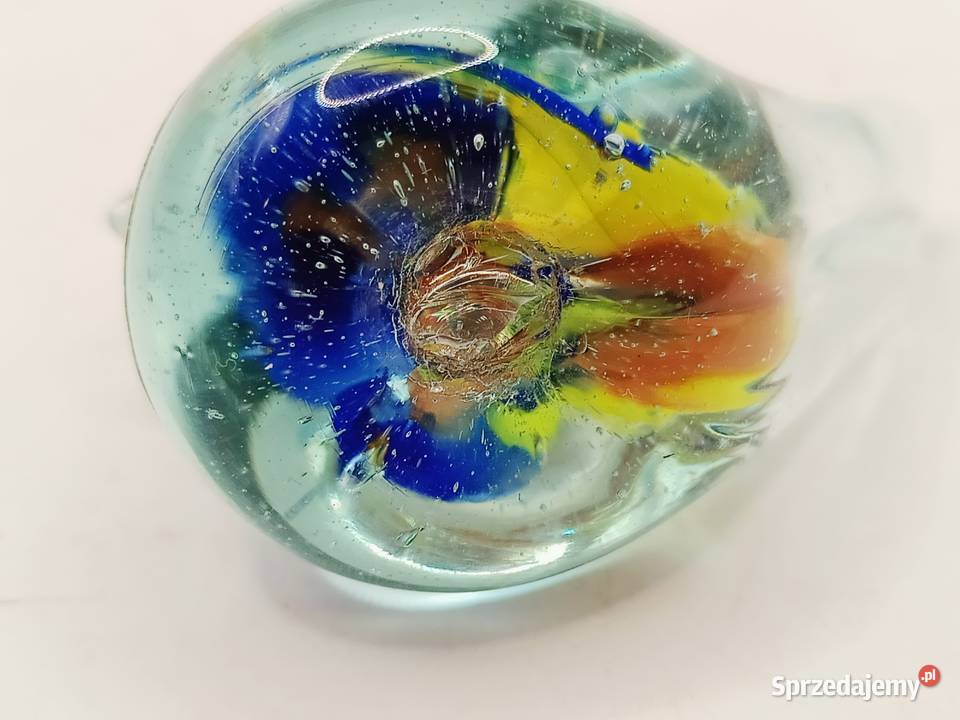 Figurka ozdoba szklany mały ptak Skansen lubelskie Zamość