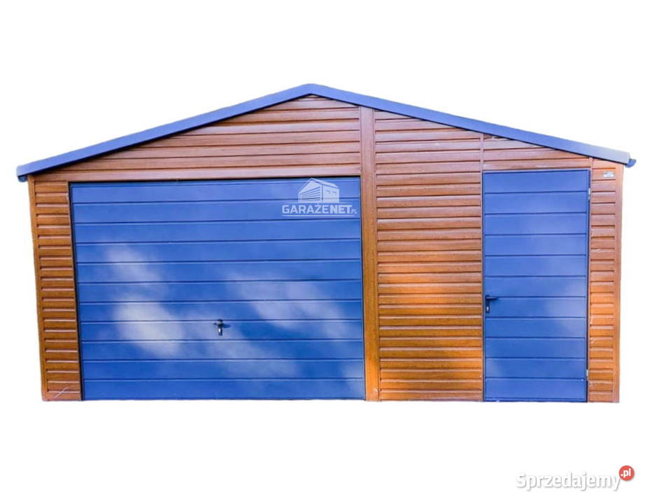 GARAŻ BLASZANY 5m x 6m DWUSPAD BRAMA DRZWI OKNO Ogród Łapanów