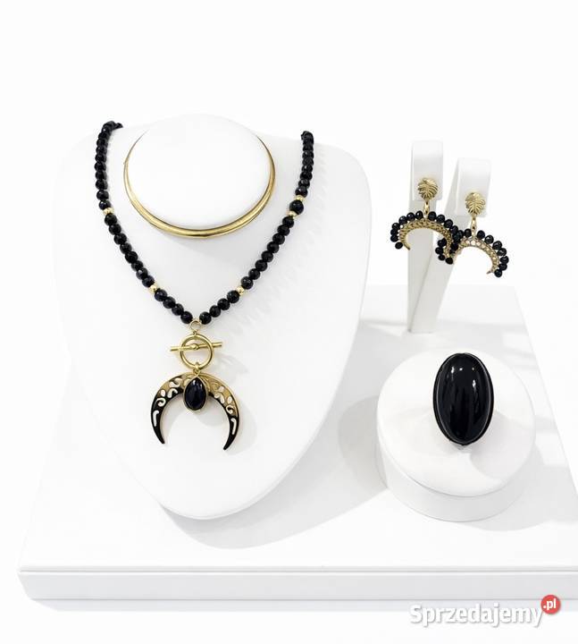 Komplet damski Naszyjnik Kolczyki Pierścionek Naszyjniki wielkopolskie Wolsztyn sprzedam