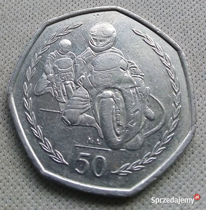 ISLE OF MAN50 PENCE1997 r WYŚCIGI Numizmatyka Legionowo