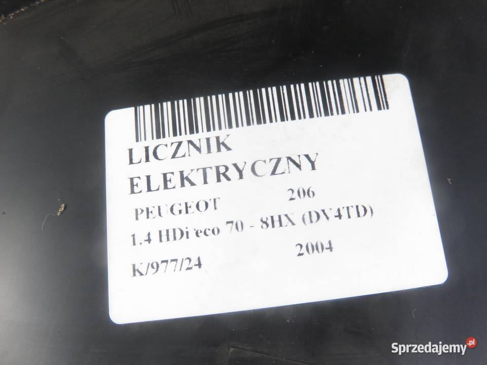 LICZNIK PEUGEOT 206 14 HDi 8V 9656696580