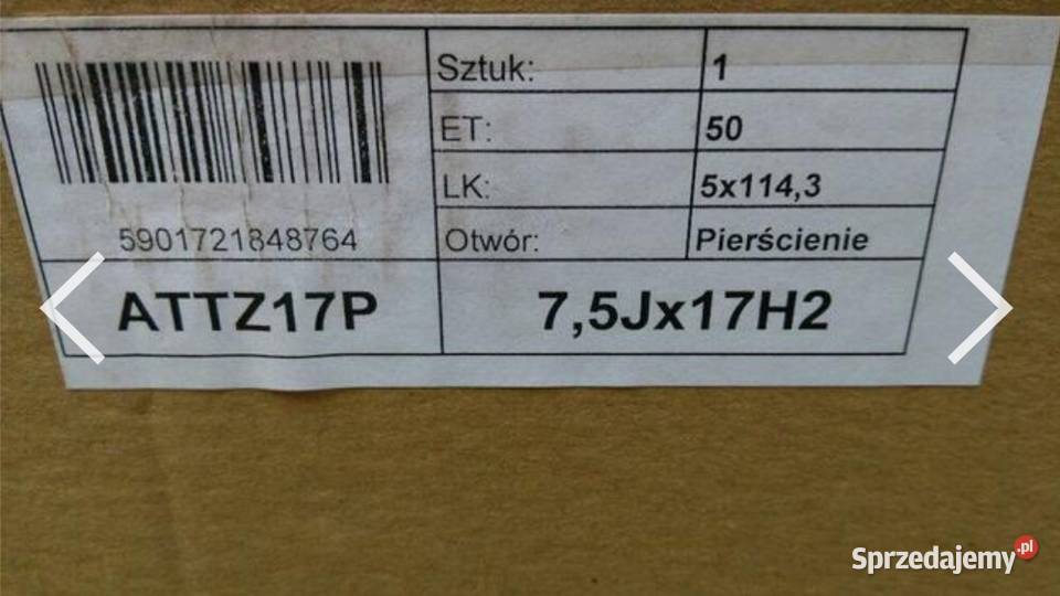 Felgi Aluminiowe ATTZ17P 17 11435 ET50 NOWE śląskie Mysłowice