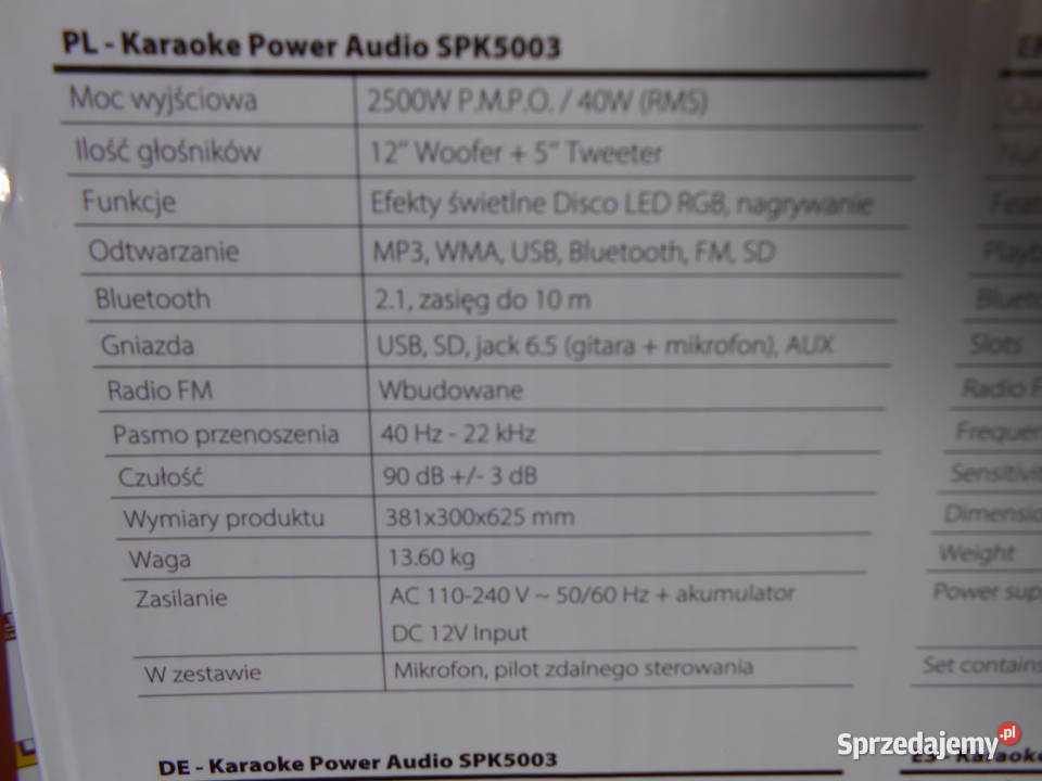 Głośnik Power Audio MANTA Słuchawki i głośniki Katowice