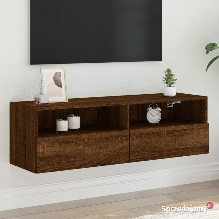 Ścienna szafka TV brązowy dąb 100x30x30 WM836894