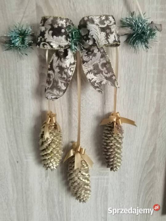 Zawieszki świąteczne z naturalnymi szyszkami Boże Narodzenie
