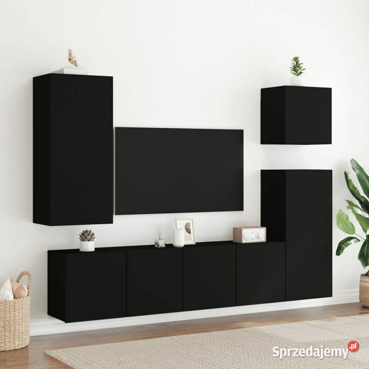 Ścienna szafka TV czarna 80x30x41 WM836954 Warszawa