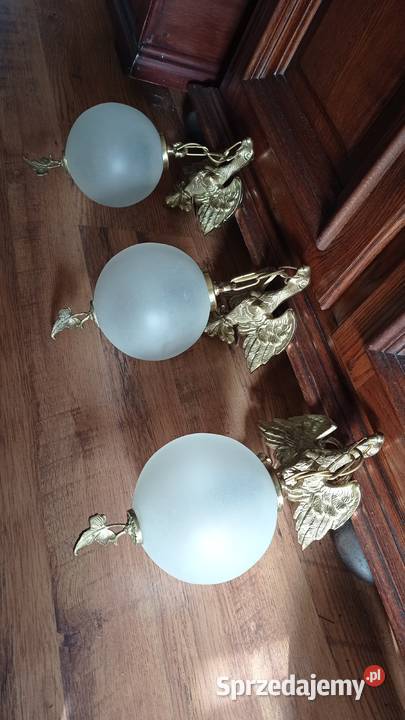 Mosiężne kinkiety z orłem