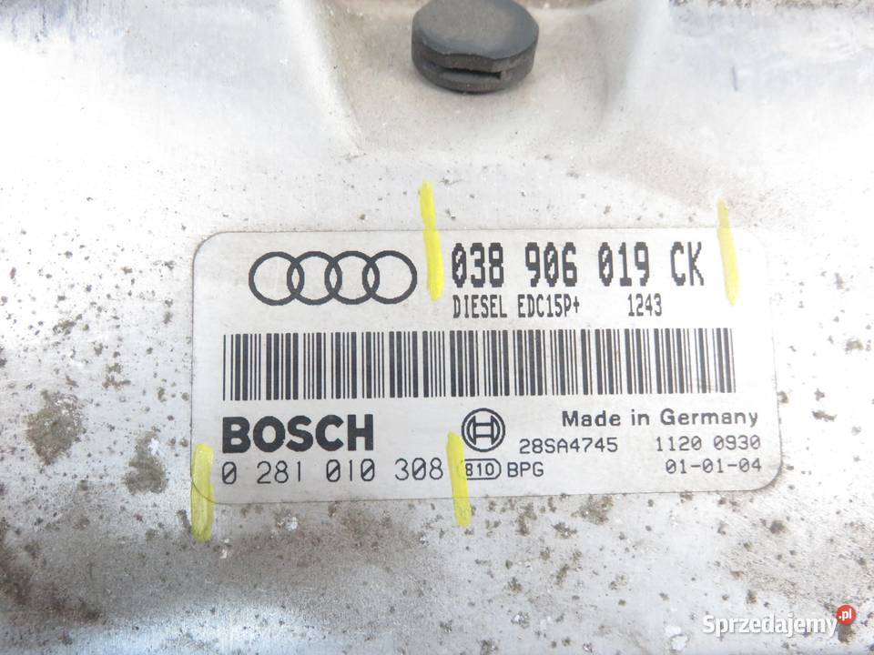 STEROWNIK AUDI A3 8L1 19 TDI 038906019CK osobowe