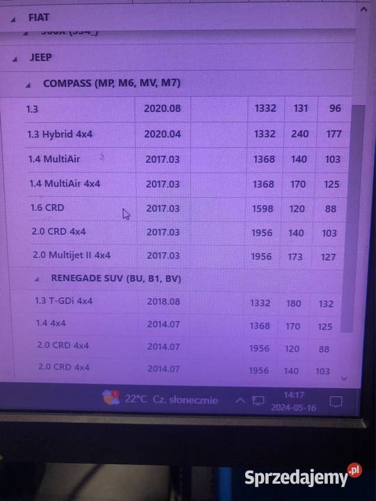 WAHACZ ZAWIESZENIA KOŁA TYŁ LP Z PRZODU FIAT osobowe Kozy