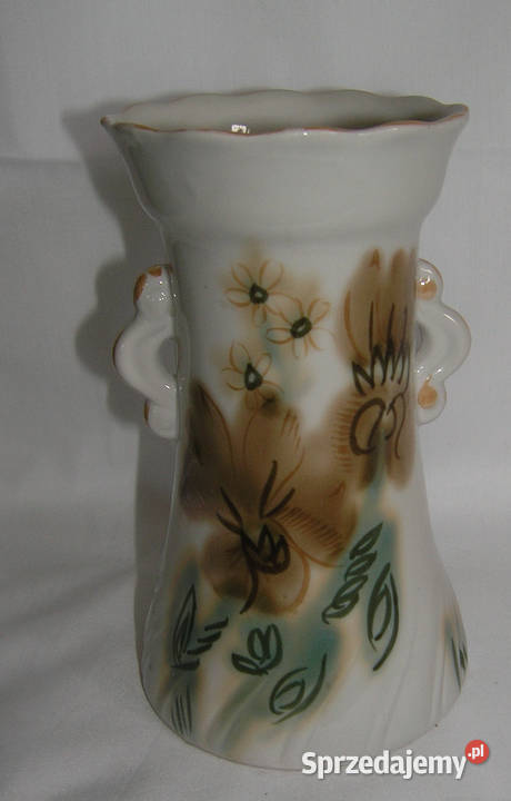 wazon vintage ręcznie malowany ceramikaD20 Bartków sprzedam