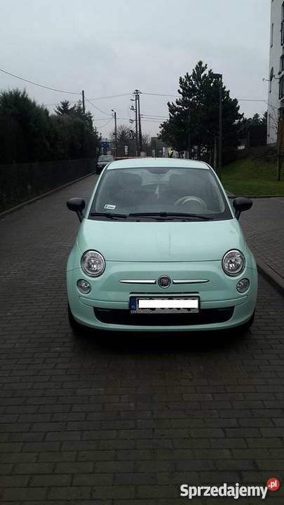 Piękny i ekonomiczny Fiat 500 POP 12 69 MIĘTOWY gniazdo USB Warszawa sprzedam