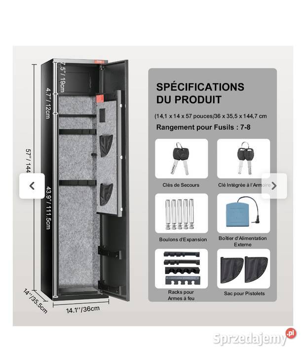 Szafa na broń VEVOR podlaskie