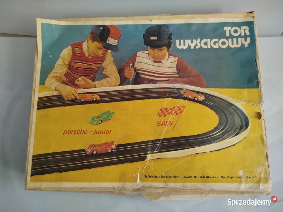 Zabawka PRL tor wyścigowy Porsche junior Sp