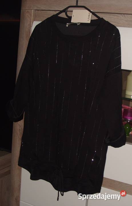 LIVES czarna bluza z cyrkoniami r LXL FASHION Bluzki i koszule