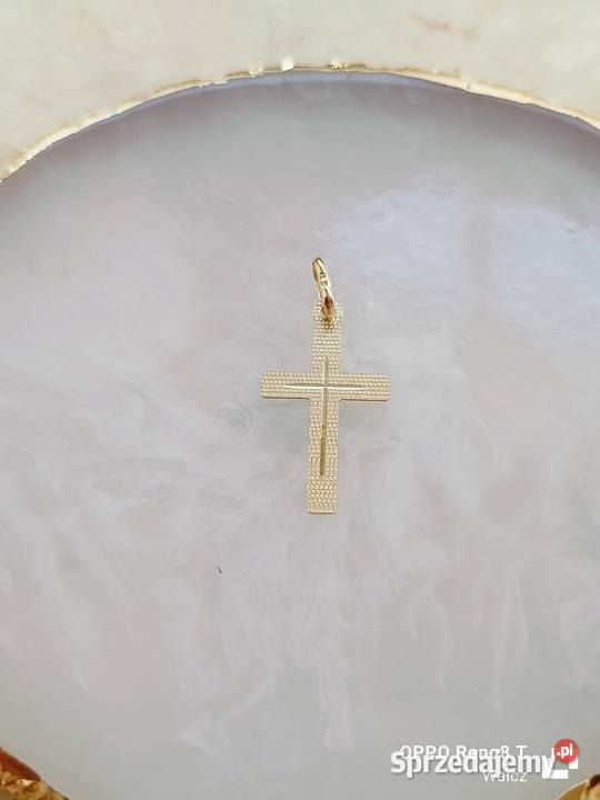 Złota Nowa zawieszka krzyżyk wys26mmpr585 Wałcz
