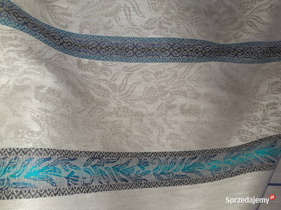 Tkanina lnianobawełniana żakardowa 235gm2 szer wielokolorowy Pozostałe mazowieckie sprzedam