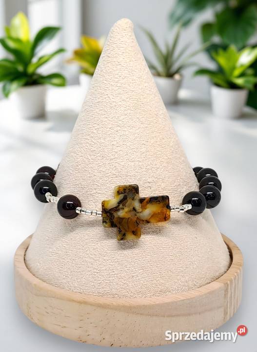 Bransoletka dziesiątka różańca z bursztynu mazowieckie Warszawa