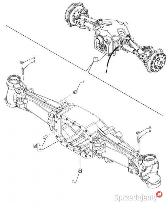 Holland T6070 Zespół osi 4wd 87633153 Jastrzębniki
