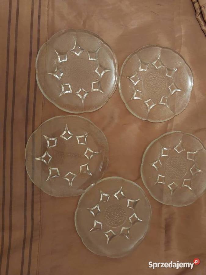 Talerzyki deserowe ozdobne szkło Warszawa