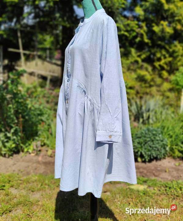 Niebieska sukienka plus size 5XL 50 bawełna Spódnice i sukienki zachodniopomorskie Szczecin