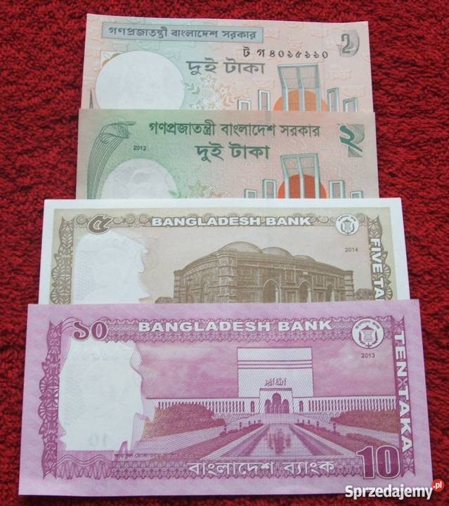 BANGLADESZ Kolekcjonerskie Banknoty Zestaw 4 Katowice sprzedam