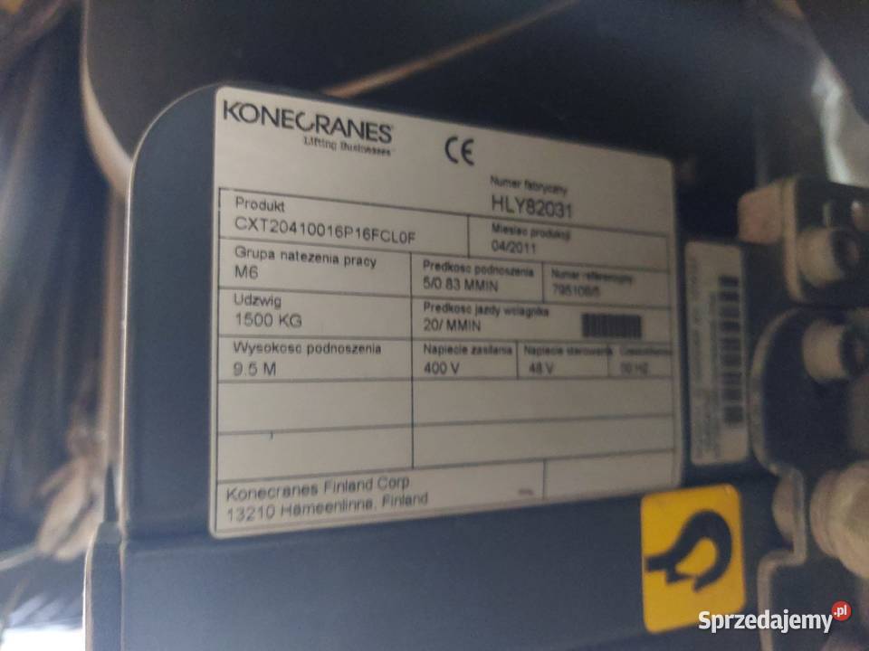 Wciągarka wciągnik Konecranes CXT 200 15t NOWA Topołowa