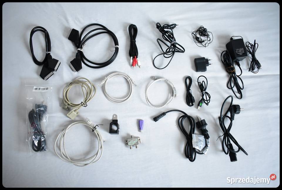 Duży zestaw różnorodnych kabli zasilacz itp Pozostałe Płock