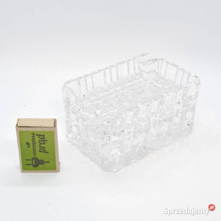 Kryształowa popielnica z papierośnicą Huta Szkła Warszawa