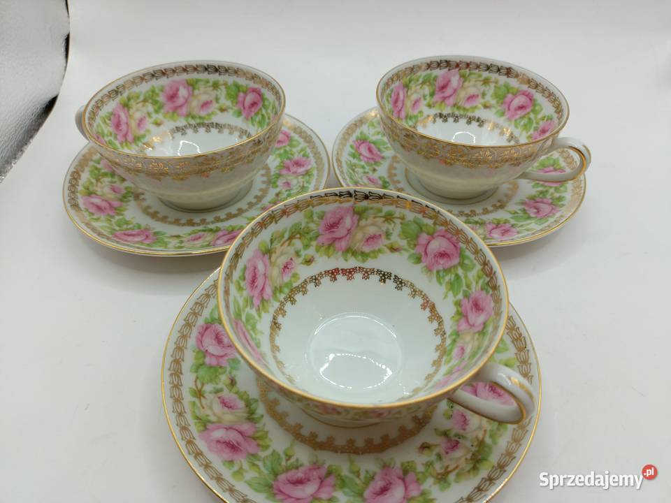 FILIŻANKA duo Czechoslovakia porcelana bogato