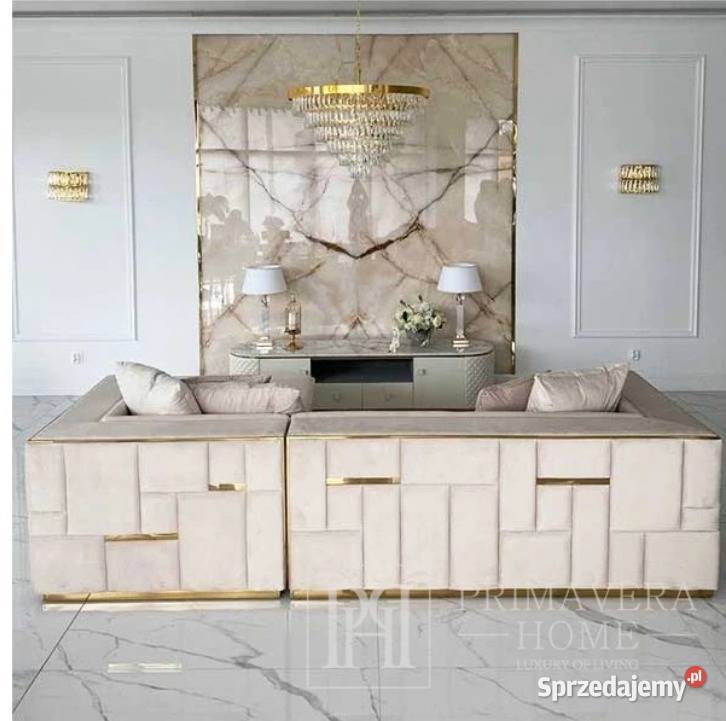 Ekskluzywna sofa narożna nowoczesna tapicerowana 280cm Komplety wypoczynkowe Warszawa