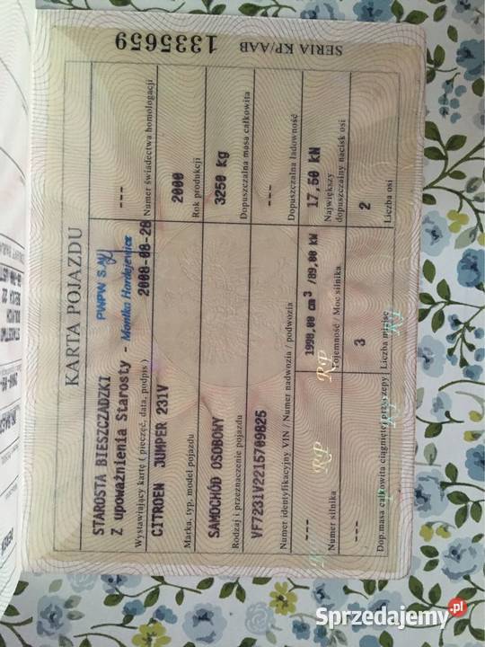 Citroen Jumper 20 Benzyna Gaz 3osobowy Samochody osobowe Starachowice