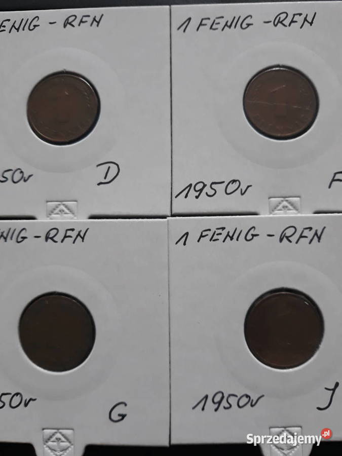 1 Fenig RFN 1950 r men DFGJ zestaw Konin