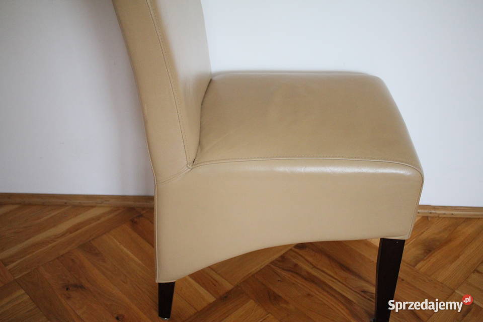 Krzesła tapicerowane jasna skóra ładne