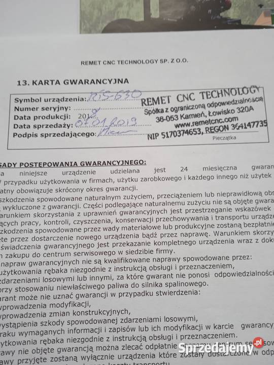 spalinowy rębak do gałęzi RTS 630 Kunów sprzedam