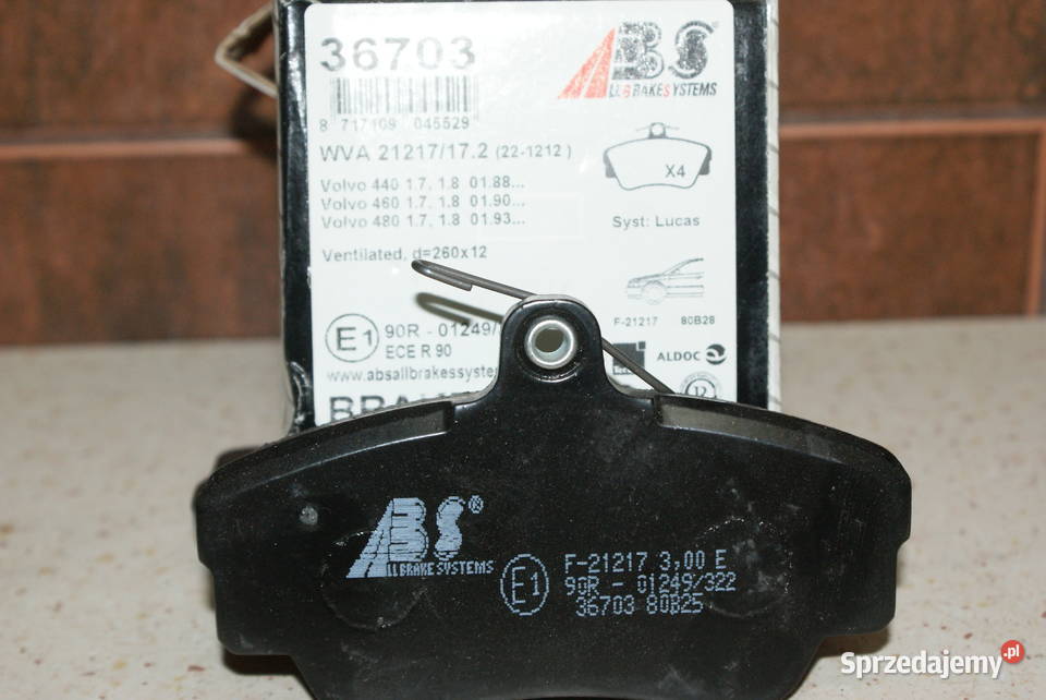 36703 ABS KLOCKI HAMULC VOLVO 440 8897 osobowe Części Białobrzegi