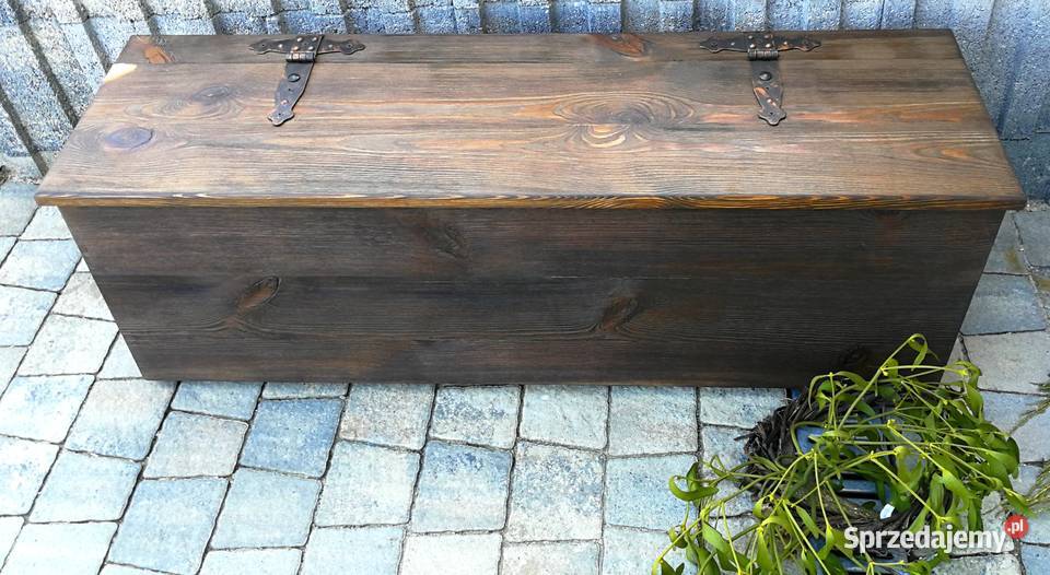Rustykalna skrzynia drewniana kufer siedzisko 38cm Pozostałe świętokrzyskie Radków