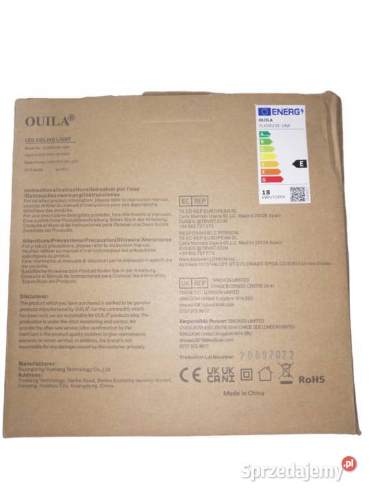 Lampa sufitowa plafon LED Ouila średnica 23 Pozostałe śląskie